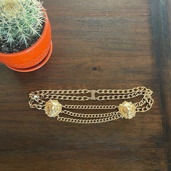 Accessories - Vintage Roaring Lion Head Chain Belt from Accessorcraft NYC